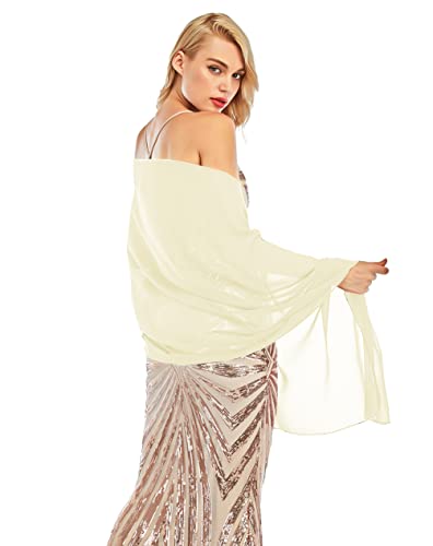 ZIUMUDY Soft Chiffon Shawls and Wraps for Formal Evening Party Dresses, Bridal Bridesmaid Shawl Scarf for Wedding3