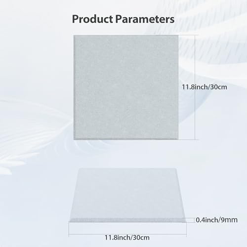 Image of 12 Pack Square Acoustic Panels Self Adhesive Sound Proof Foam(Blue Gray) | High density sound acoustic panel, 12 X 12 X 0.4 in acoustic wall panels in home, office, recording, studio, and more