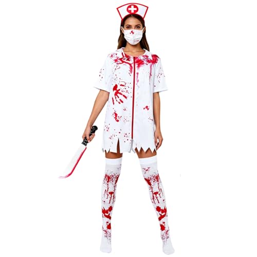 Harsever Halloween Blutige Krankenschwester Kostüm (Stil B, S)