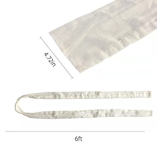 Image of Chandelier Chain Cover 2 Packs for Electirc Wire and Chain Cover, 6 Feet Length Cotton and Linen Fabric White Color