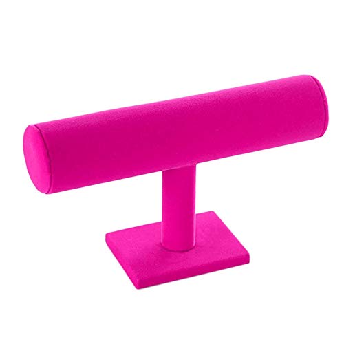 Joyería de Terciopelo y Cuero Pulsera de Estante Reloj Colgante Organizador Soporte Holder Display Rojo Rosa Pantalla y Adorno