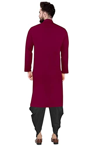 Image of Trustous Mens Cross Kurta Dhoti Set In Cotton
