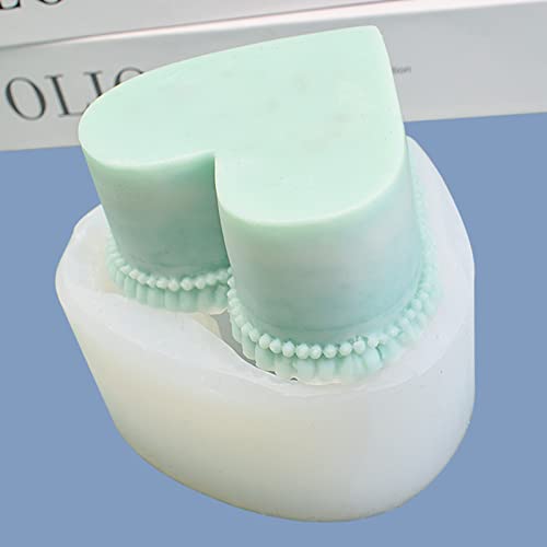 Lace Heart Cake Candle Mold Heart Shaped Molds Durable Silicone Mold Handicraft Moulds Food Grade Silicone For Candles, Resin, Soaps, Mousse Cakes, Fondant, Chocolate, Aroma, Pudding #TOP4