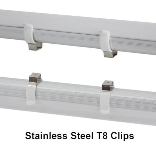 Jesled JD-T8-CLIP 24-Pack) Jesled T8 U Clips Holder Bracket For 8Ft Led Light Bulbs, Led Fluorescent Tube Replacement Mounting Accessories, Stainless Steel Lamp Support thumb #5