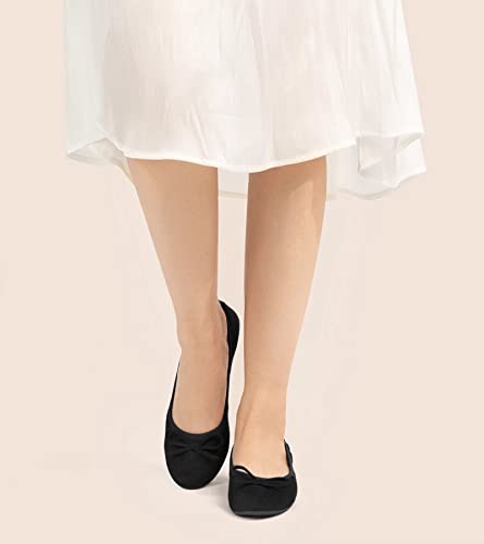 Greatonu Damen Geschlossene Ballerinas Flach Freizeit Tanzschuhe, Schwarz, 41 EU