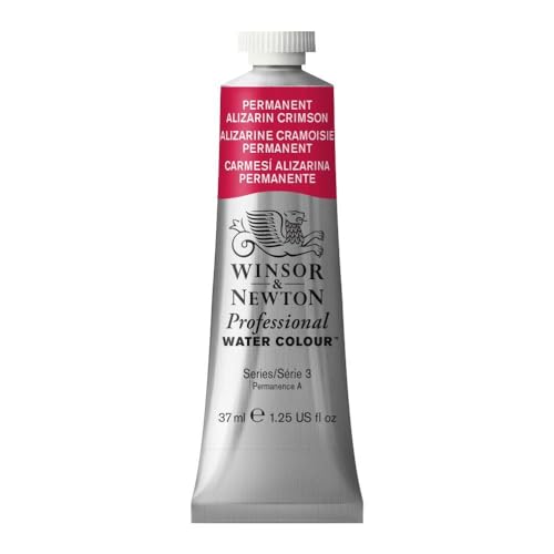Winsor & Newton Acuarela Profesional - Pintura de Acuarela, Alta Luminosidad, Resistente a la Luz, Calidad de Archivo, Tubo de 37 ML, Color Carmesí Alizar Perman