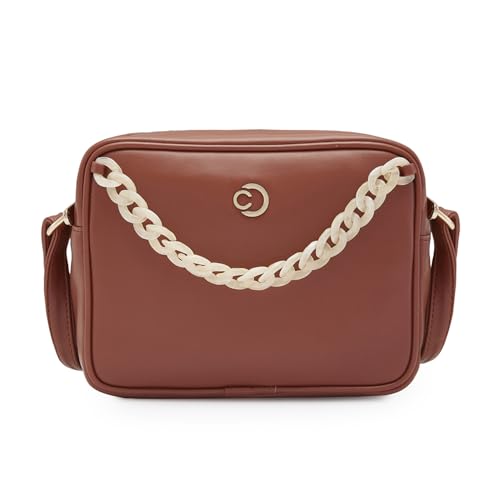 Image of Caprese Perline Sling Bag, Tan-Medium | Self Designed Handbag for Women | Adjustable Strap & Spacious Interiors | Perfect Ladies Purse for Carrying Everyday Essentials & Travel