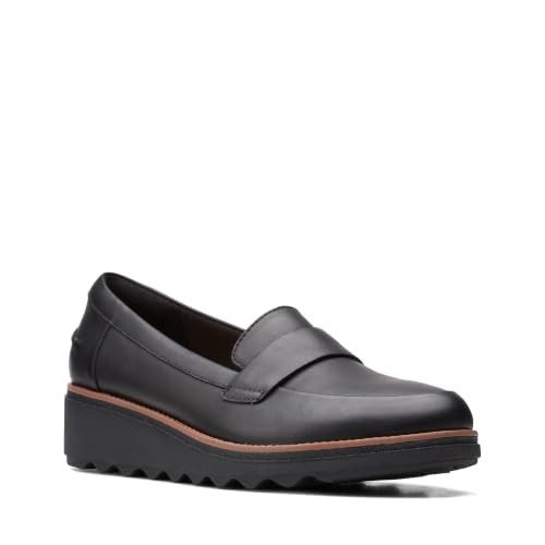 Clarks Damen Sharon Gracie Penny Loafer, Schwarz Leder, 36.5 EU – Ansicht 4