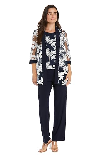 Elegant 2PC Mock Jacket W/Floral Threadwork & Soutache Pant Set