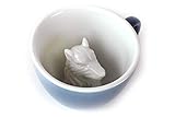 Creature Cups – Taza con figura de animal, cerámica, lobo, 325 ml