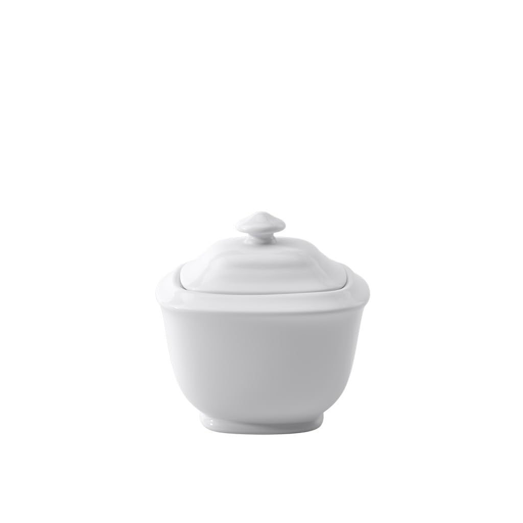 Villeroy & Boch Royal Zuckerdose, Premium Bone Porzellan, Weiß