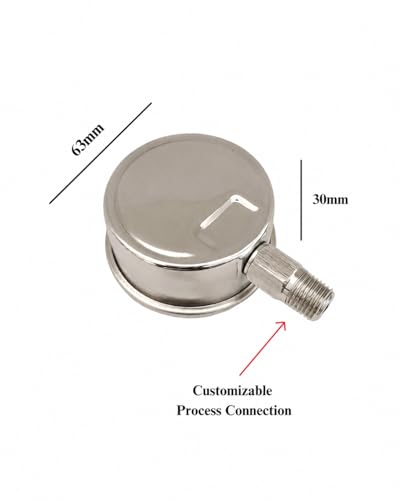 Image of Autoclave Pressure Gauge, 63mm (2.5inch), 0-30 PSI (0-2.1 Kg /cm), SS304 Casing, + /-2% (1 /4 inch BSP)