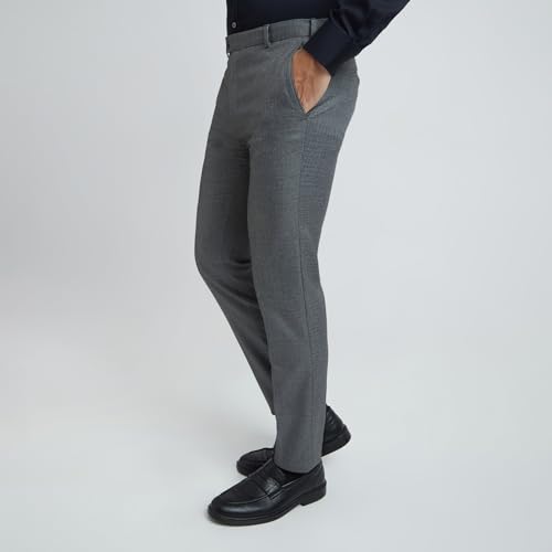 Image of Raymond Men's Slim Fit Mid Rise Polyester Blend Flat Front Formal Trouser