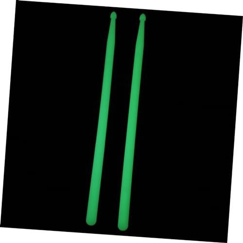 Baquetas luminosas DECHOUS, 2 piezas, con luces LED color verde fluorescente, para bateristas, bandas de marcha y principiantes, diseño cómodo para reducir la fatiga