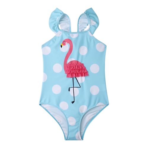 Image of LIZENS Girls Swimsuit One Piece Beach Bathing Suit for Girls Toddler Swimwear Flamingo