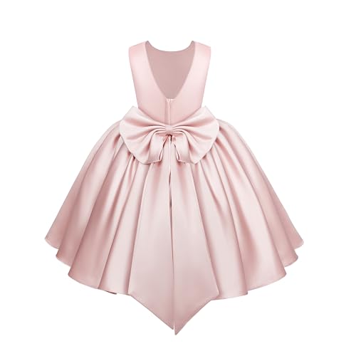 Flower Girl Dress for Wedding Satin First Communion Birthday Party Gowns for Kids Junior Bridesmaid Dresses for Girls2