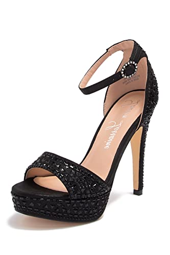 Eifel Open Toe Rhinestone Ankle Strap Open Platform Prom Pumps