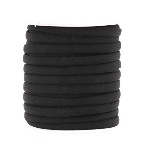 Mandala Crafts Welt Cord, Polyester Cotton Piping Filler for Drapery, Pillow, Upholstery, Trimming, Sewing, Crafting (1/4 Inch or 6mm, 20 Yards, Black)