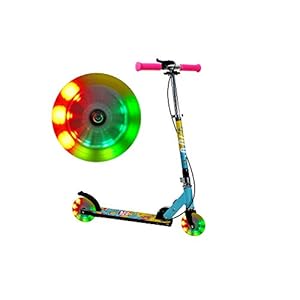 FA Sports – Velotouro in hoogte verstelbare kinderstep met LED verlichte wielen, met handrem en gepatenteerd één klik…