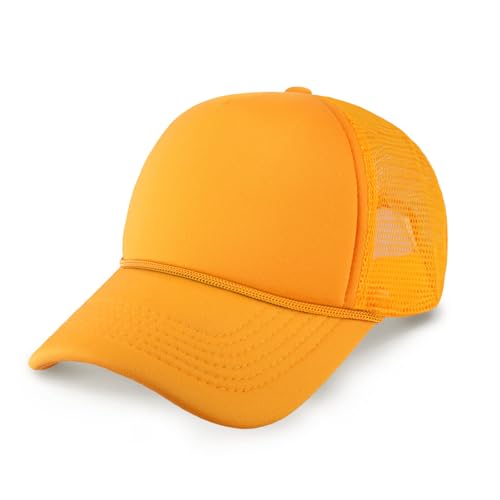 Image of CHOK.LIDS Classic Foam Trucker Hat Summer Mesh Rope Cap Solid Two Toned Blank Hat Mens Womens Adjustable Strap Light Weight