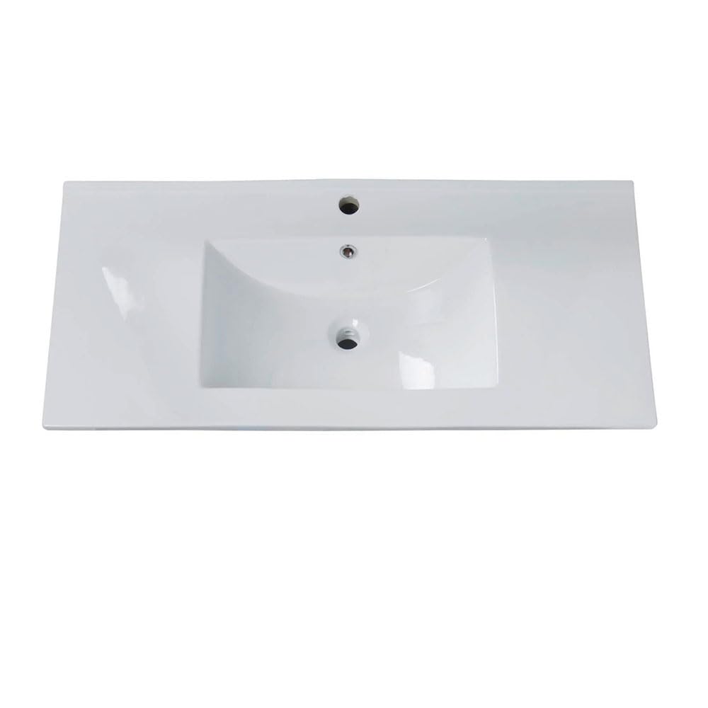 Lavabo De Porcelana Para Baño rectangular 81 cm x 46 cm VAN acabado blanco brillo fabricado en porcelana
