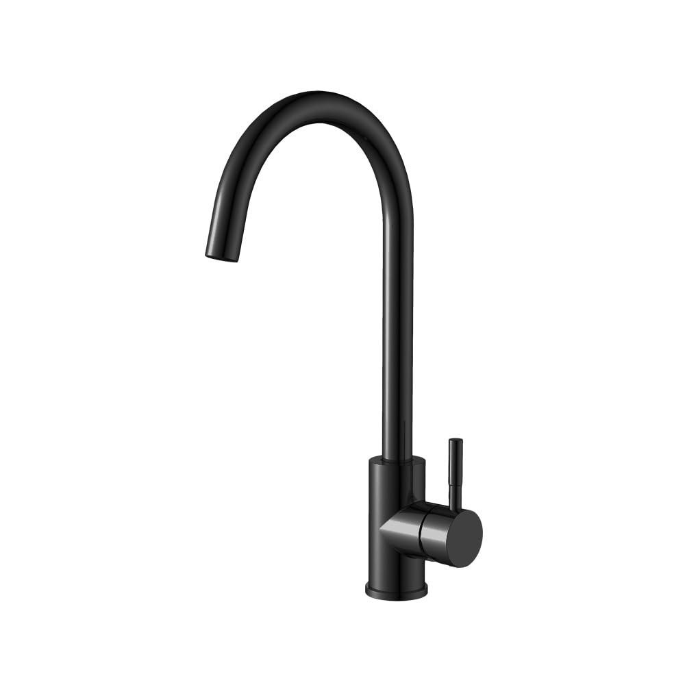 BHFPFZA Black Stainless Steel Kitchen Faucet - Brushed el Single Handle Mixer Tap Single Hole Design for Modern Sin - & Slish Kitchen Upgrade