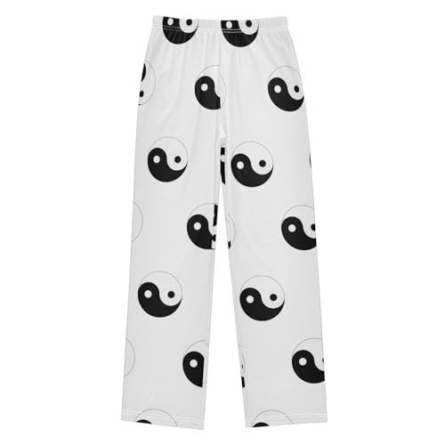 Yin Yang Symbol Lounge Pajama Pants Soft PJ Bottoms for Sleepwear Ages 6-14 Years