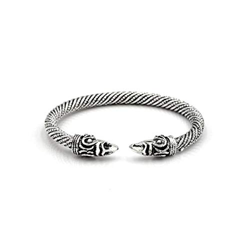 Ballylelly Ouverture à la Main Bracelets Viking tête de Loup Ouvert Bracelet Bracelet rétro Hommes Robinet Robinet Bijoux Cadeau
