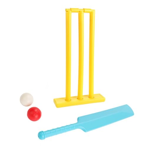 Kids Cricket Set, Plastics Cricket Bat Set, Bat and Ball and Wicket Stand, for Adults, Kids, Beginners, for Beach, Backyard, Garden