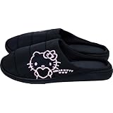 [ジェイズプランニング] サンリオ キャラクター ハローキティ ダウン風 ルームシューズ ルームスリッパ Mサイズ 22~23.5cm 防寒 室内履き 静音 秋冬 女性 レディース 子供 キッズ スリッパ かわいい 可愛い ブラック