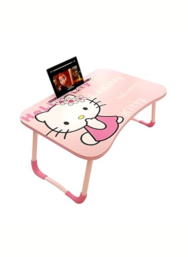 Portable Foldable Laptop Table for Kids Lightweight Bedside Study Desk Mini Writing Table for Children Cartoon Design Laptop Stand Multi-Purpose Folding Bed Table for Home and Travel