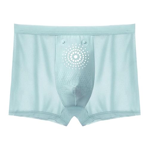 Ice Silk - Ropa interior para hombre, ropa interior de seda de hielo, cintura media, pantalones cortos grandes para hombre, verde, XXL