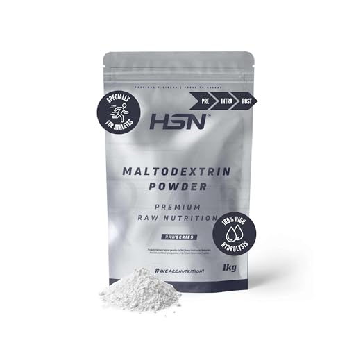 HSN Maltodextrina en Polvo 1 Kg | Sabor Neutro | 100% Puro Carbohidrato | Uso Deportivo y Nutricional | Vegano, Sin Gluten, Sin Lactosa, No GMO | No Incluye Dosificador