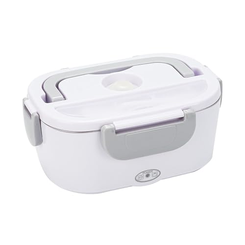 NKXASLS Fiambrera eléctrica para adultos, fiambrera calefactada de 12/220 V y 60 W,1,5 l, para uso doméstico, en el coche, la oficina o el camión.(Gray)