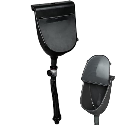 Waterless Urinal, Wall Mounted Anti Splash Plastic Urinals for Men with Lid & Pipe for Bathroom Toilet Home Garden RV, Grey Waterless Urinal, Plastic Urinals For Men, For, Mens Urina