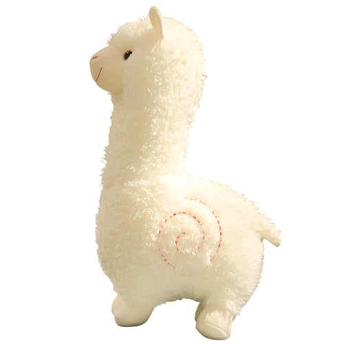 Alpaka Kuscheltier, Weißer Plüsch Alpaka, 25 cm Weiches Kuscheltier Für Kinder Und Erwachsene, Dekoration Für Zuhause Und Büro, Geschenk Für Alpaka Liebhaber