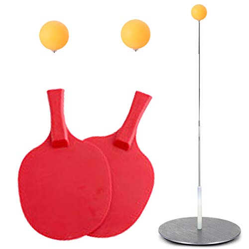 EEkiiqi Rebound - Juego de práctica de Tenis de Mesa con Mango elástico Suave para Deportes, 2 Palas de Tenis de Mesa y 3 Pelotas de Ping Pong
