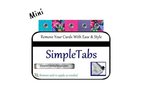 SimpleTabs, Credit Card Tabs, Wallet Organizer, Long Nail Grabber, Arthritis Tool, Card Puller, Personalized Gift Design, Remove and Reuse, 5 Pull Tabs per Set (Mini SimpleTabs, Aloha)2