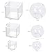Voaesdk 6 Pcs Clear Resin Molds Silicone Set, Transparent Seamless Sphere and Deep Cube Silicone Moulds, Large Ball Square Epoxy Resin Molds for Flowers Preservation Home Decor