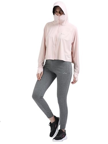 Image of FabSports Women's Croptop UV Protection Sun Screen Jacket, Full Zip Sun Protection Clothing, Lightweight with UPF 50+ Protection for Outdoors, with Pockets, Sun Protective Clothing for Women