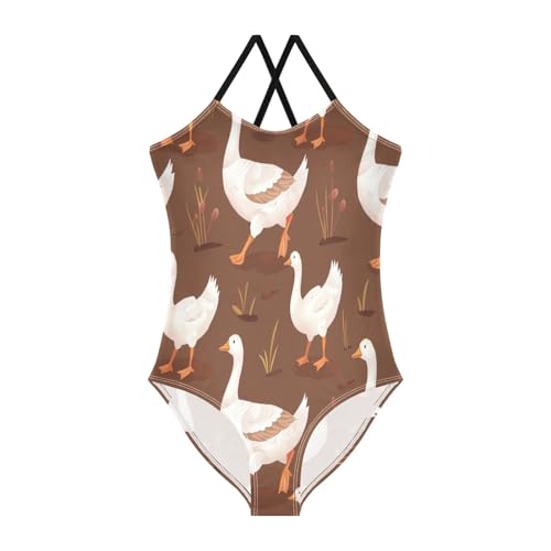 Gooses and Grass Girls One-Piece Swimsuit Beach Bathing Suit