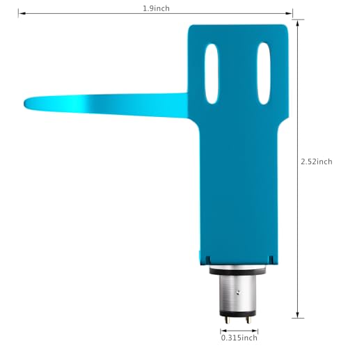 Universal Aluminum Turntable Headshell Phono Head Shell with arm with Four Wires, Heat Shrink tubing, Two Screws and Screwdriver. (Blue) by Monosaudio - Used condition - Image 3