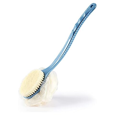 Shower Body Brush with Bristles and Loofah Cover