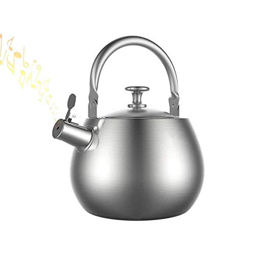 Pmodern Whistling Herdkessel, 4,5 l großes Fassungsvermögen, Edelstahl 304, Verbrühschutz, Induktionskochfelder, Gasherd, für Zuhause, Büro,