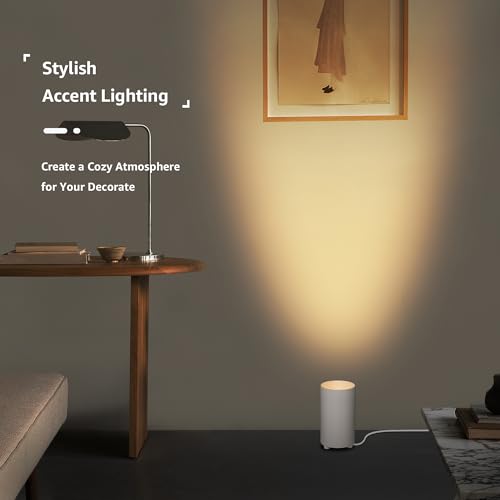 Image of SUNVIE 5W Uplights Indoor 2700K Floor Can Light for Plant Corner, 2 PCS | GU10 Bulbs Replaceable, 5.9 FT UL Listed Plug Cord &Foot Switch, Accent lighting, Plug and Play