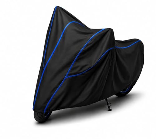 Image of Water Resistant Bike Cover for Scrambler 400 X, Dustproof Motorcycle Cover with UV & Heat Protection, All Weather Indoor Outdoor Use, Universal Fit Rain Cover