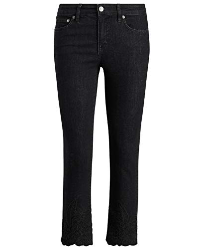 Lauren Ralph Lauren Womens Embroidered Mid-Rise Skinny Jeans