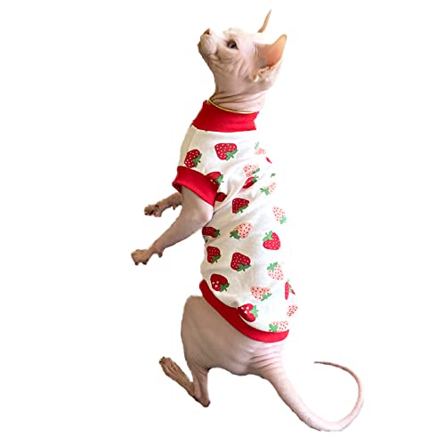 TENGTUD hypoallergene Katzenkleidung, ärmellose Katzenkleidung, Katzen-T-Shirt aus Reiner Baumwolle,m Cover