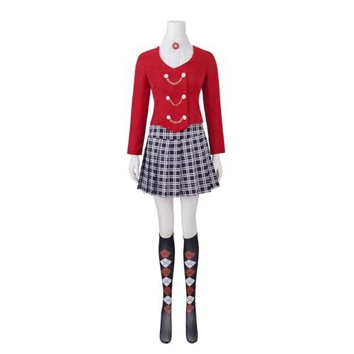 VEECOOCOS Heathers The Musical Chandler Cosplay Costume Womens School JK Uniform Suit Halloween Party Stage Dress Outfit-XS
