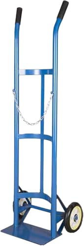 Cylinder Tank Holder Single Oxygen Cylinder Cart with Handle, Portable Rolling Oxygen Tank Holder for Storage 40/50L Cylinders, 2 Wheels Industrial Handcart for Labs